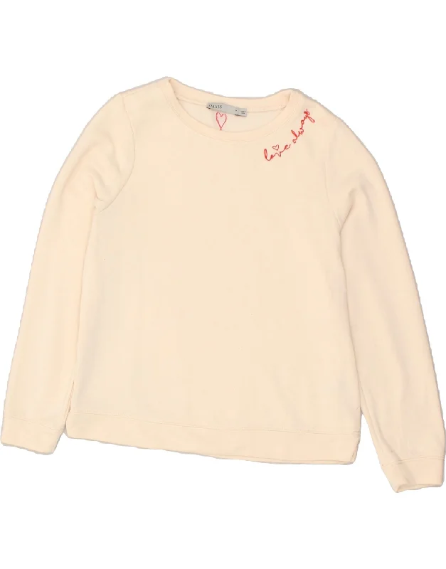 OASIS Womens Graphic Sweatshirt Jumper UK 14 Medium Off White Viscose Hoodie with Oversized Fit Loose Comfortable OASIS Womens Graphic Sweatshirt Jumper UK 14 Medium Off White Viscose Hoodie with Oversized Fit Loose Comfortable