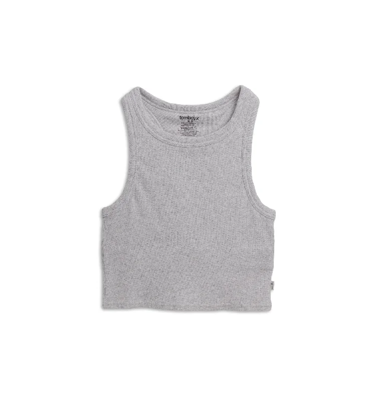 Organic Cotton Rib Bra Top - Cloud Gray Comfortable Lace Bra