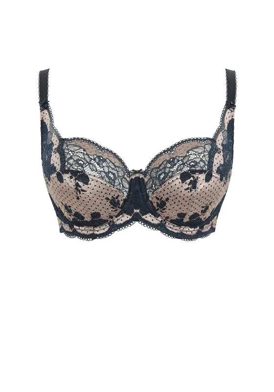 Panache Clara Full Cup Bra, Navy Pearl Comfortable Lace Bra