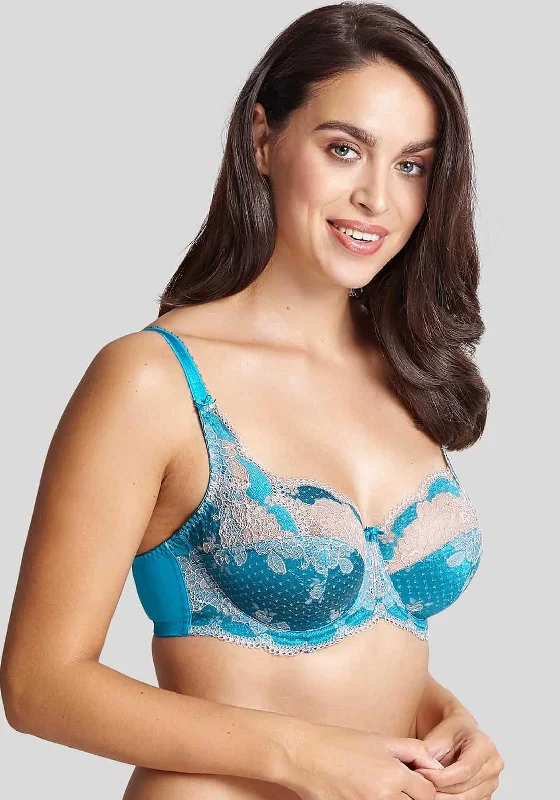 Panache Clara Full Cup Lace Bra, Blue Trendy Lace Bra