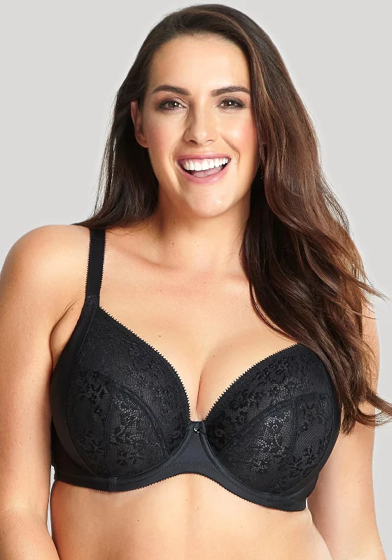Sculptresse by Panache Roxie Plunge Bra, Black Chic Satin Bra