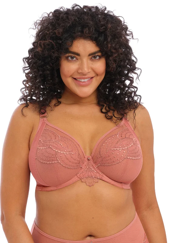 Elomi Priya Plunge Bra, Rose Gold Chic Lace Bra