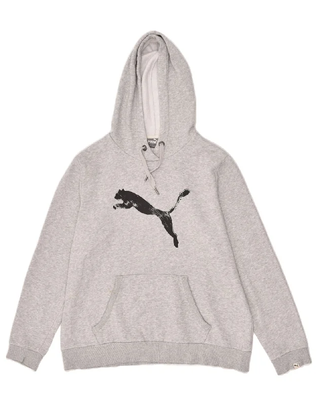 PUMA Womens Graphic Hoodie Jumper UK 18 XL Grey Cotton Hoodie with Print Artistic Unique PUMA Womens Graphic Hoodie Jumper UK 18 XL Grey Cotton Hoodie with Print Artistic Unique