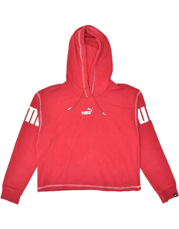 PUMA Womens Graphic Hoodie Jumper UK 8 Small Pink Cotton Hoodie with Mesh Breathable Sporty PUMA Womens Graphic Hoodie Jumper UK 8 Small Pink Cotton Hoodie with Mesh Breathable Sporty