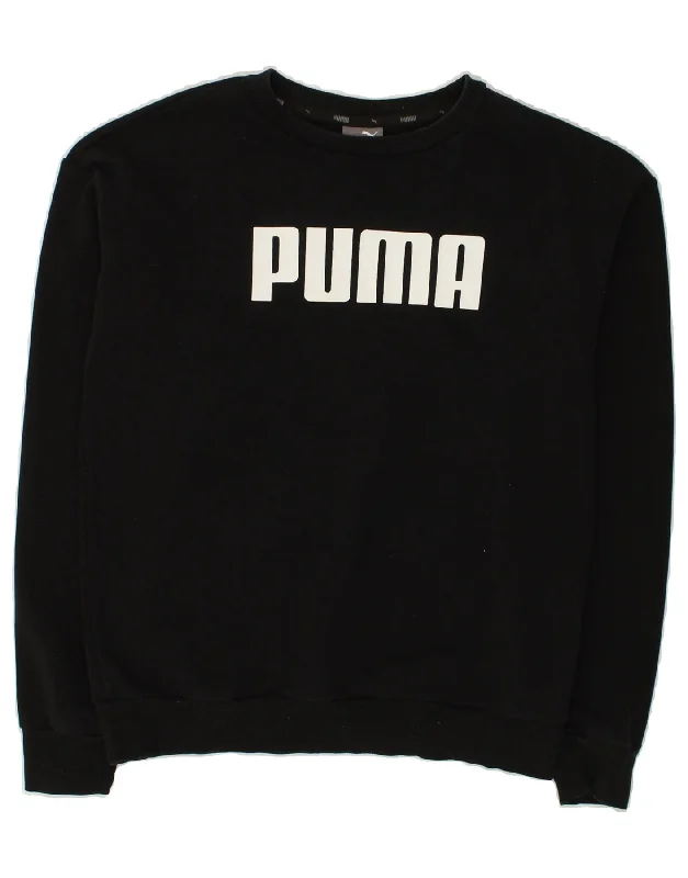 PUMA Womens Graphic Sweatshirt Jumper UK 8 Small Black Cotton Hoodie with Gradient Ombre Colorful PUMA Womens Graphic Sweatshirt Jumper UK 8 Small Black Cotton Hoodie with Gradient Ombre Colorful