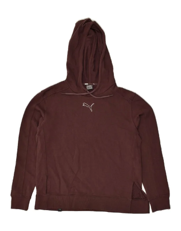 PUMA Womens Oversized Hoodie Jumper UK 6 XS Maroon Cotton Hoodie with Pastel Soft Subtle PUMA Womens Oversized Hoodie Jumper UK 6 XS Maroon Cotton Hoodie with Pastel Soft Subtle