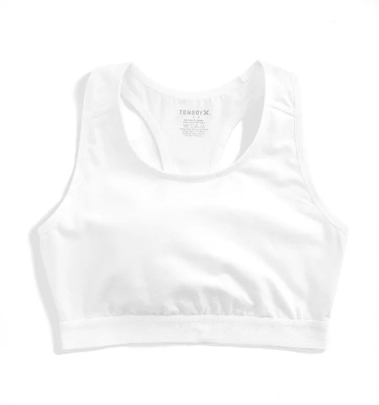 Racerback Soft Bra - X= White Full Support Bra