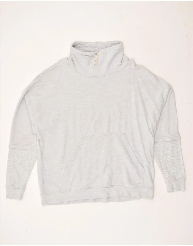 REEBOK Womens Sweatshirt Jumper UK 20 2XL Grey Cotton Hoodie with Batwing Sleeves Loose Dramatic REEBOK Womens Sweatshirt Jumper UK 20 2XL Grey Cotton Hoodie with Batwing Sleeves Loose Dramatic