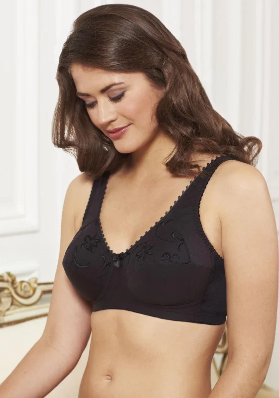 Royce Comfort Grace Bra, Black Sleek Sports Bra