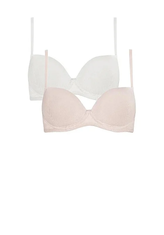 Royce Sophia Wire Free 2 Pack Bra, Blush and Cream Soft Strapless Bra