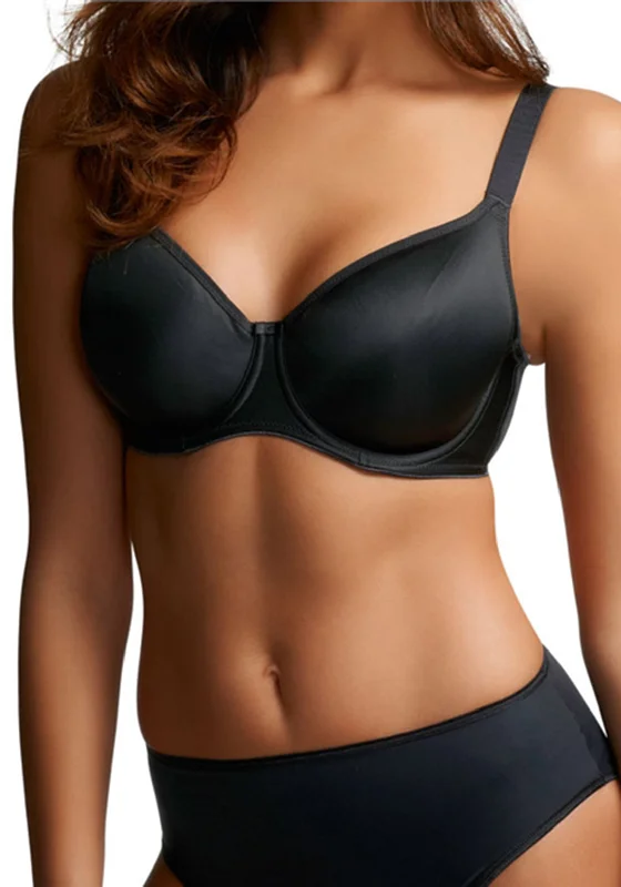 Fantasie Smoothing Moulded Balcony Bra, Black High-Cut Bra Design
