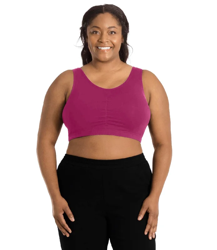 Stretch Naturals Shirred Front Bra Top Classic Colors Comfortable Lace Bra