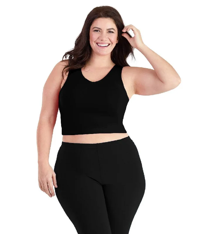 Stretch Naturals V-Neck Bra Top Basic Colors Adjustable Fit Bra