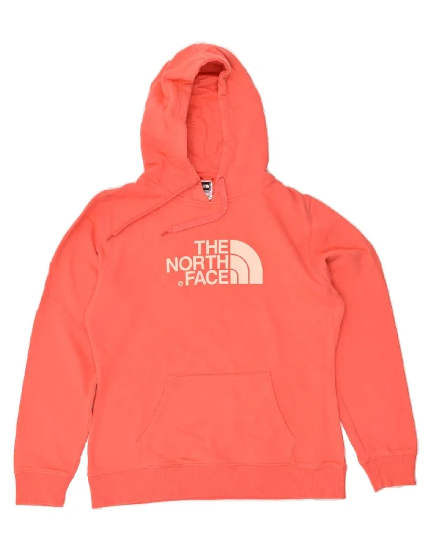 THE NORTH FACE Womens Graphic Hoodie Jumper UK 16 Large Orange Cotton Hoodie with Oversized Fit Loose Comfortable THE NORTH FACE Womens Graphic Hoodie Jumper UK 16 Large Orange Cotton Hoodie with Oversized Fit Loose Comfortable
