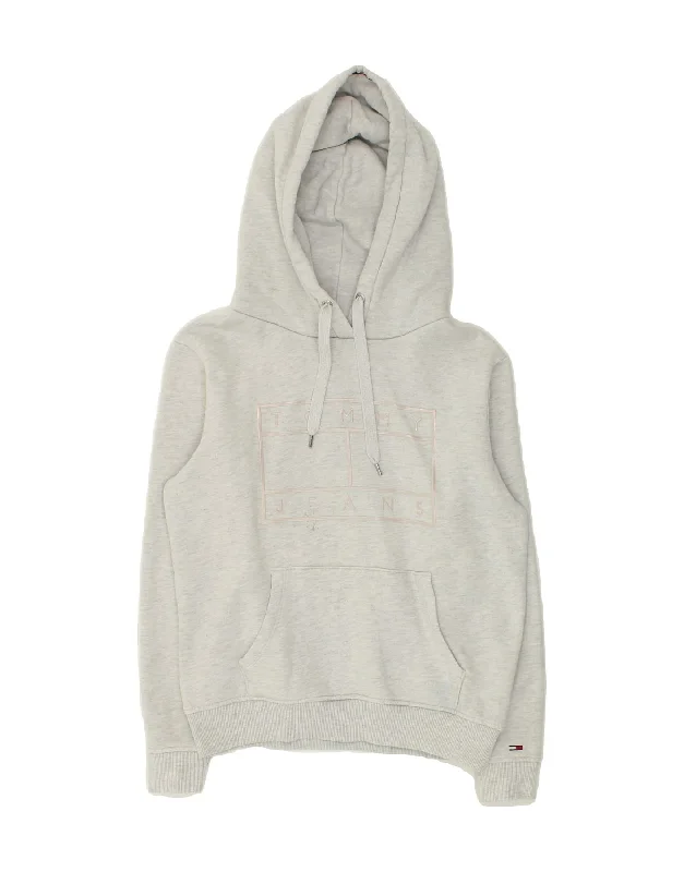 TOMMY HILFIGER Womens Graphic Hoodie Jumper UK 14 Medium Grey Cotton Hoodie with Strings Custom Fit Adjustable TOMMY HILFIGER Womens Graphic Hoodie Jumper UK 14 Medium Grey Cotton Hoodie with Strings Custom Fit Adjustable