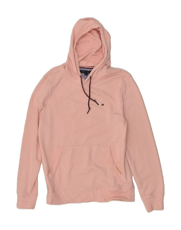 TOMMY HILFIGER Womens Hoodie Jumper UK 14 Medium Pink Cotton Hooded Sweatshirt Casual Wear Street Style TOMMY HILFIGER Womens Hoodie Jumper UK 14 Medium Pink Cotton Hooded Sweatshirt Casual Wear Street Style