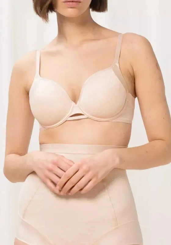 Triumph Airy Sensation Underwired Bra, Nude Trendy Lace Bra
