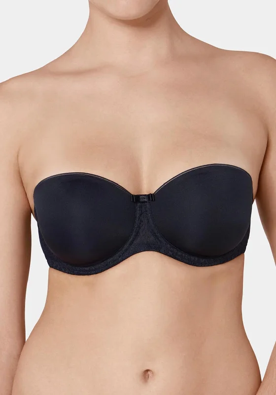 Triumph Beauty Full Essential Strapless Bra, Black Push-Up Padded Bra