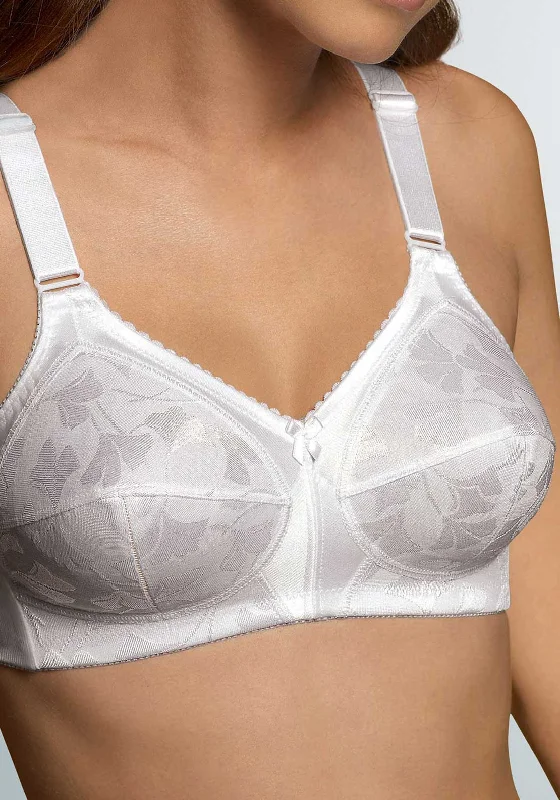 Triumph Doreen Fleur Non Wired Full Cup Bra, White Comfortable Lace Bralette