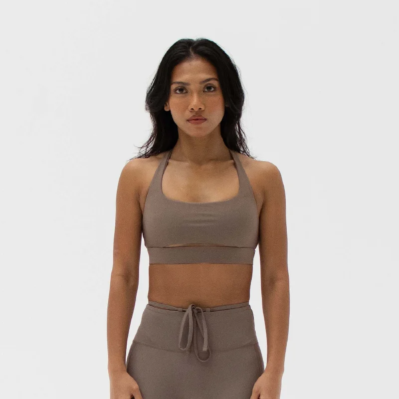 Ultimate Front Slit Bra Mocha Sports Support Bra