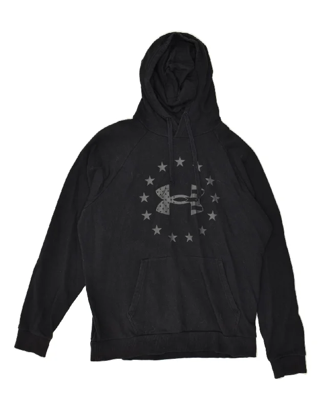 UNDER ARMOUR Womens Graphic Hoodie Jumper UK 16 Large Black Cotton Hoodie with Slim Fit Tailored Modern UNDER ARMOUR Womens Graphic Hoodie Jumper UK 16 Large Black Cotton Hoodie with Slim Fit Tailored Modern