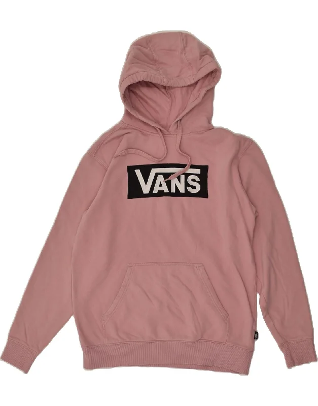 VANS Womens Loose Fit Graphic Hoodie Jumper UK 10 Small Pink Cotton Hoodie with Hem Detail Decorative Unique VANS Womens Loose Fit Graphic Hoodie Jumper UK 10 Small Pink Cotton Hoodie with Hem Detail Decorative Unique