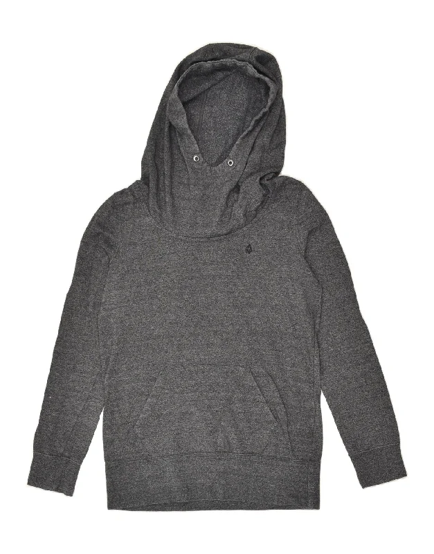 VOLCOM Womens Hoodie Jumper UK 12 Medium Grey Cotton Oversized Hoodie Comfort Casual VOLCOM Womens Hoodie Jumper UK 12 Medium Grey Cotton Oversized Hoodie Comfort Casual