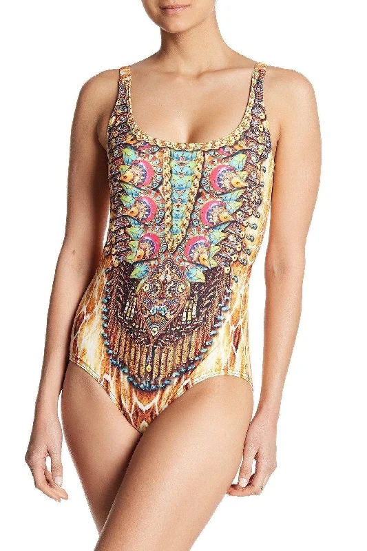 Animal Print One-Piece Swimsuit / Monokini Swimwear | Women's Swimsuits High-Waisted Swim Bottoms