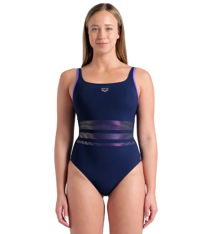 Arena Women's Rosa Wing Back One Piece Swimsuit Playful Pattern Swimsuit