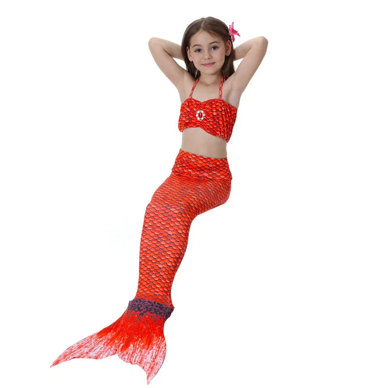 Fancydresswale Mermaid swimming costume bikini for Girls- Red Tropical Print One-Piece