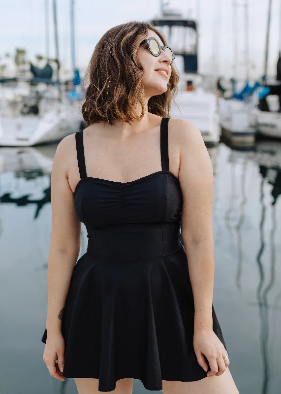 (underwire) emma swim dress in ebony Adjustable Swim Top