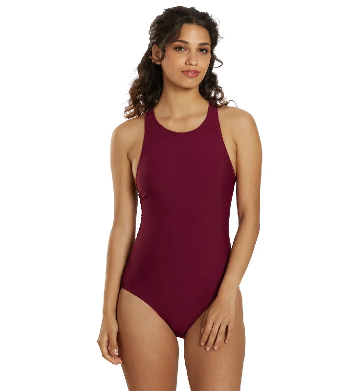 FINIS Women's Bladeback Solid One Piece Swimsuit Retro Swimwear Style