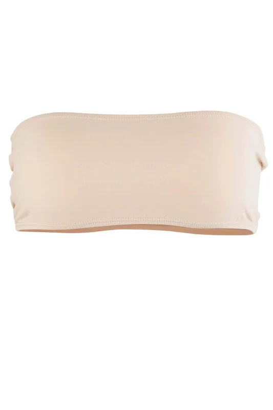 Giovanna Strapless Swimsuit Top in Camel Timeless Black Bikini