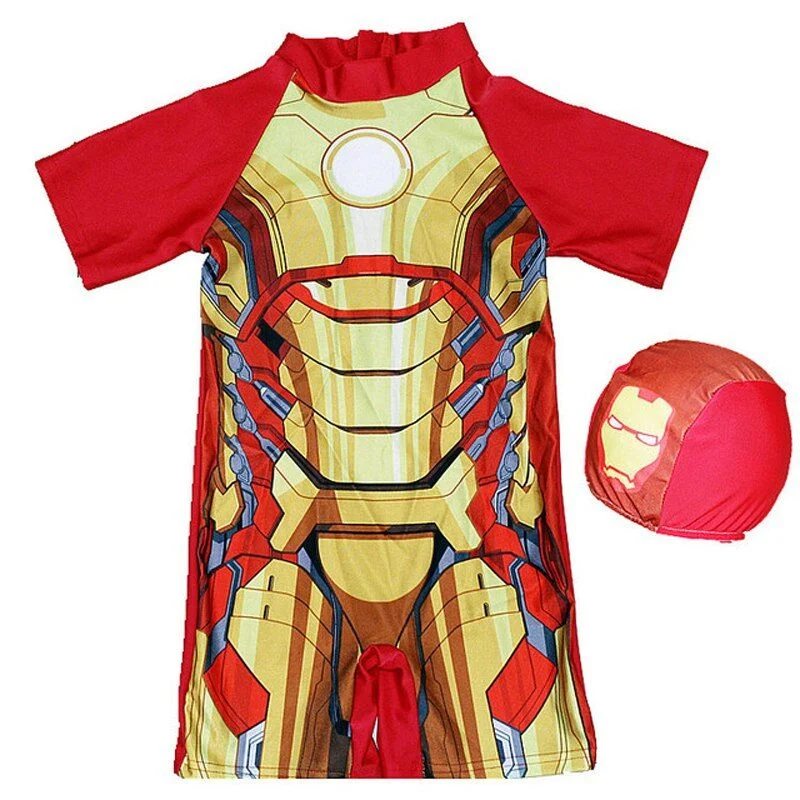 Ironman Swimming Dress for Kids with Cap Comfortable Swim Dress