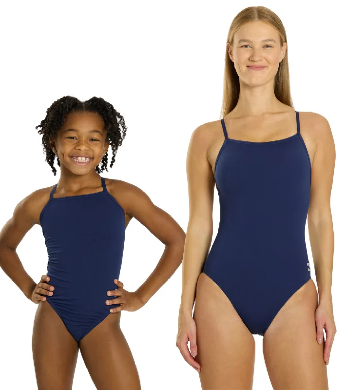 Speedo Women's Solid Endurance + Crossback One Piece Swimsuit Classic Two-Piece Bikini