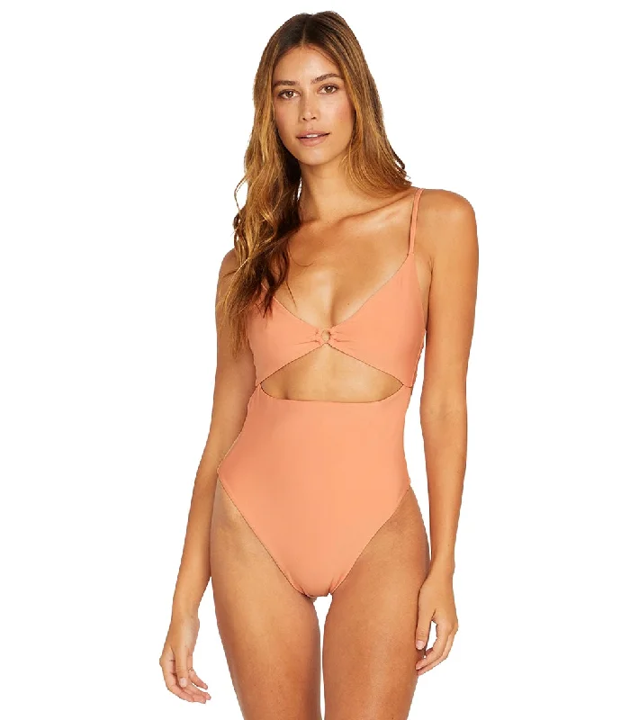 Volcom Women's Simply Seamless One Piece Swimsuit Papaya Elegant Ruffle Swimsuit