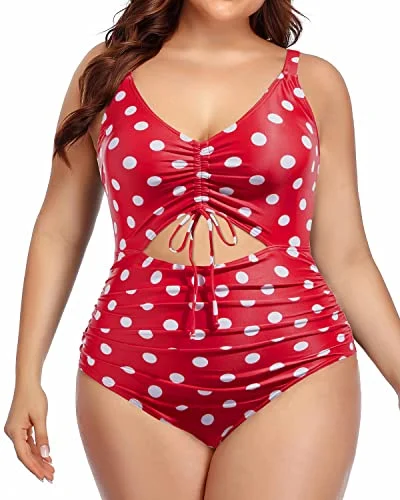 Women's Plus Size Cutout One Piece Swimsuit Tummy Control Monokini Swimwear Comfortable Swim Shorts