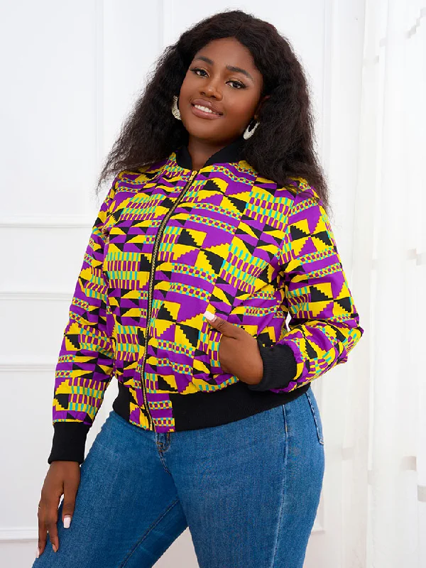 African Ankara Print Bomber Jacket Striped Jacket Polka Dot Jacket Floral Jacket