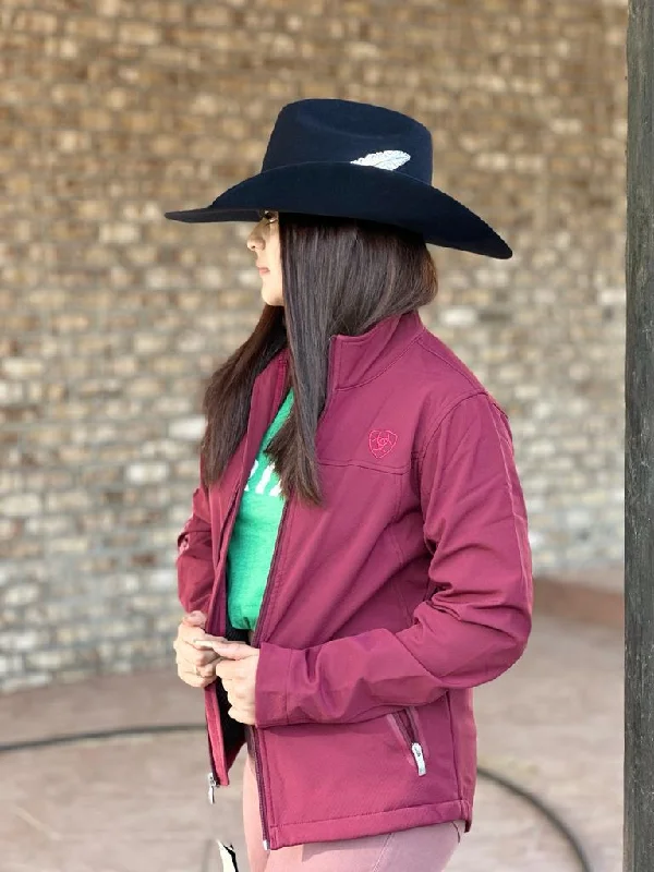 ARIAT JACKET NEW TEAM SOFTSHELL ROUGE RED / PINK Front Pockets Side Pockets Patch Pockets