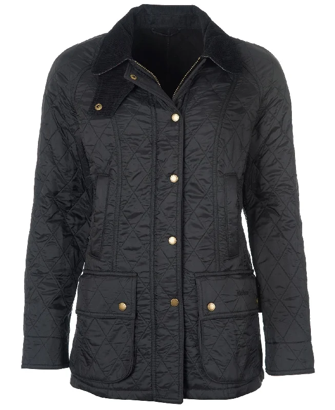 Barbour Beadnell Polarquilt Jacket - Black Fleece Fabric Down Fabric Feather Fabric