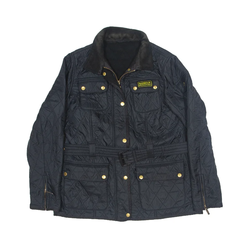 BARBOUR International Quilted Jacket Black Womens UK 16 Mesh Jacket Canvas Jacket Denim Jacket BARBOUR International Quilted Jacket Black Womens UK 16 Mesh Jacket Canvas Jacket Denim Jacket