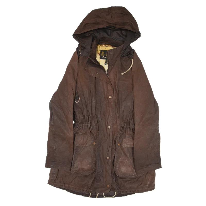 BARBOUR Nidd Wax Jacket Brown Womens UK 14 Mesh Jacket Canvas Jacket Denim Jacket