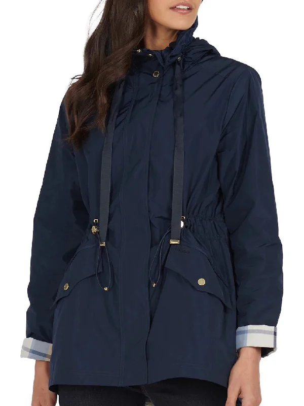 Barbour Women's LOTHIAN Showerproof Jacket- Navy Hooded Jacket Caped Jacket Shawl Collar Jacket