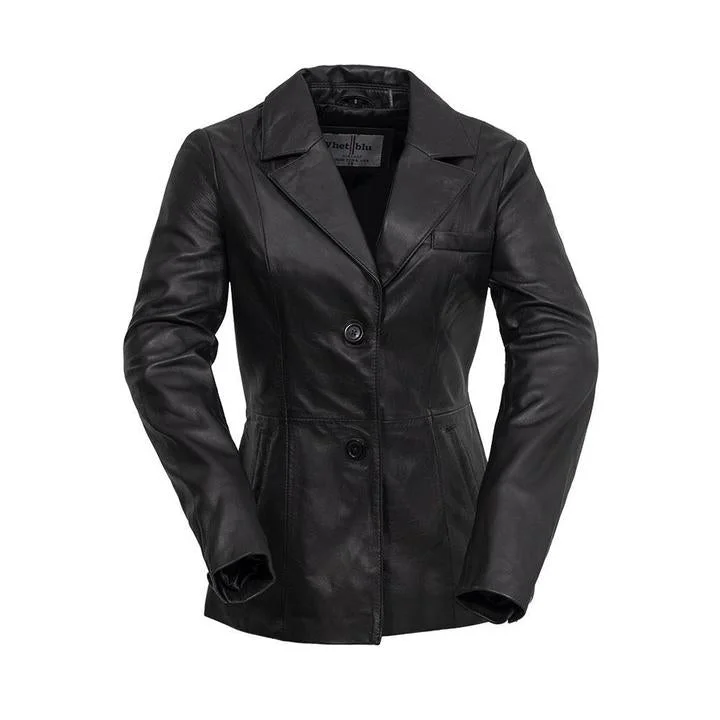 DAHLIA - WOMEN'S LEATHER JACKET Notch Collar Peter Pan Collar Cowl Neck