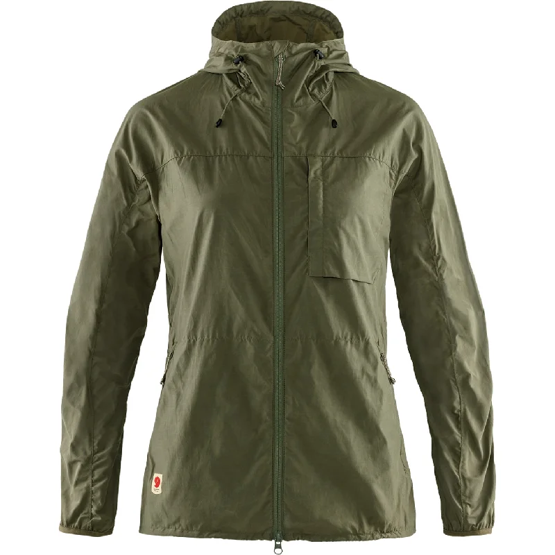 Fjallraven Women's High Coast Wind Jacket F83516 Tiered Jacket Buttoned Jacket Zippered Jacket