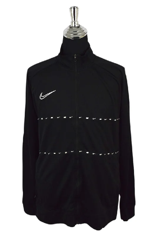 Black Nike Brand Track Jacket Toggled Jacket Drawstring Jacket Belted Jacket