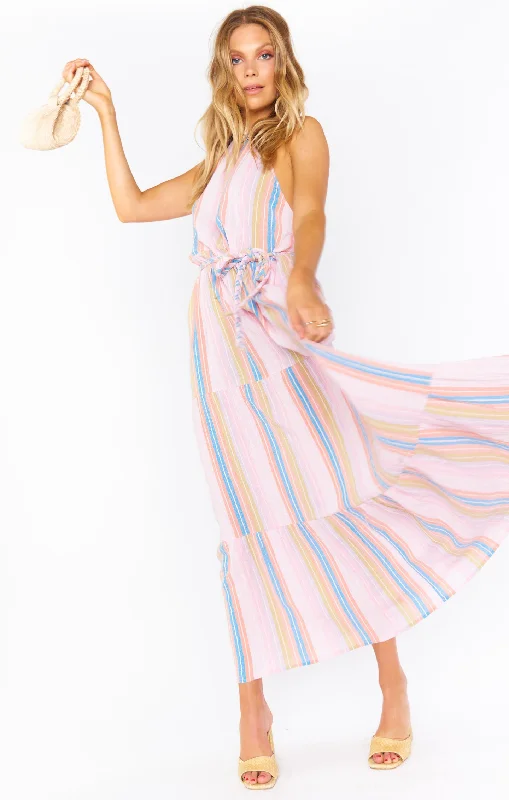 Isabella Maxi Dress ~ Paradise Stripe Comfortable Casual Maxi Dress