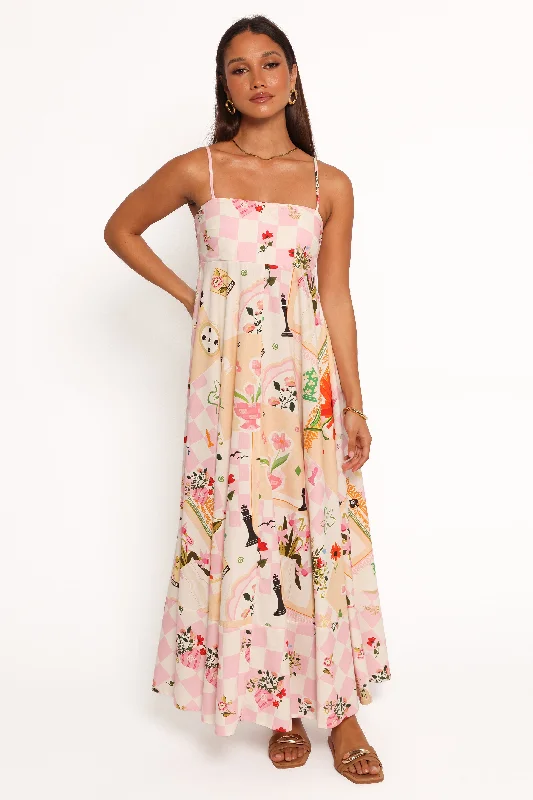 Jaymes Maxi Dress - Floral Comfortable Satin Maxi Dress