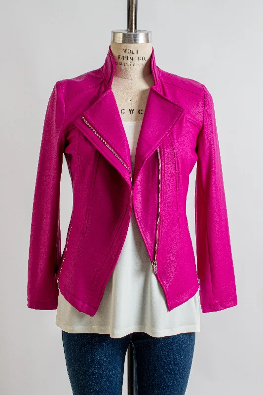 Liquid Leather™ Signature Jacket in Magenta Mesh Jacket Canvas Jacket Denim Jacket