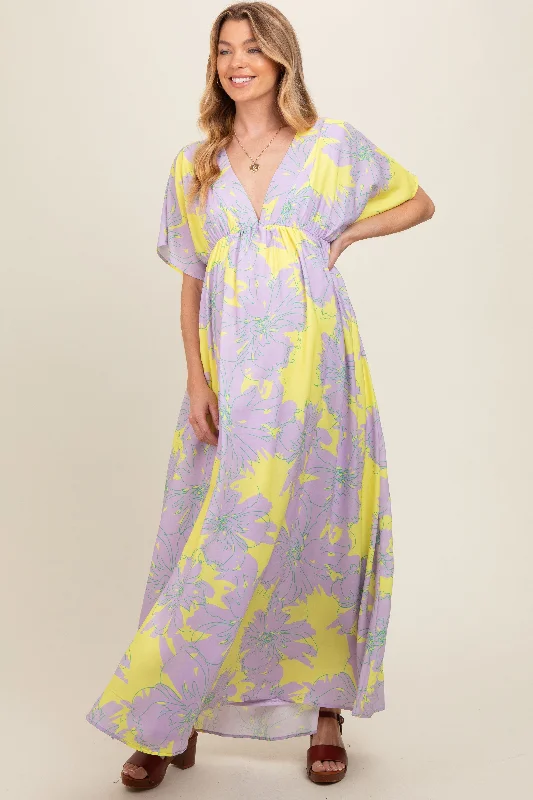 Lavender Floral Back Cutout Maternity Maxi Dress Fashionable Off-Shoulder Maxi Dress Lavender Floral Back Cutout Maternity Maxi Dress Fashionable Off-Shoulder Maxi Dress